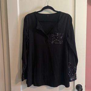 Black sequins embellished top